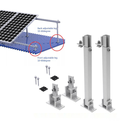 supporto in alluminio con inclinazione d'angolo regolabile per il montaggio del pannello solare sul tetto di metallo piatto