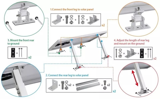 So Easy Panello solare fotovoltaico di alluminio naturale supporto per il sistema solare a tetto piatto