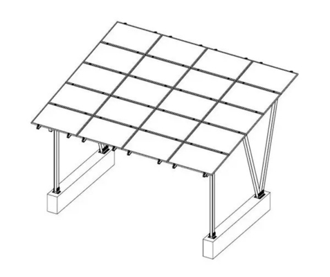 Slitter o personalizzazione AL6005-T5 Solar Carport con pannelli Struttura di scaffalatura di parcheggio