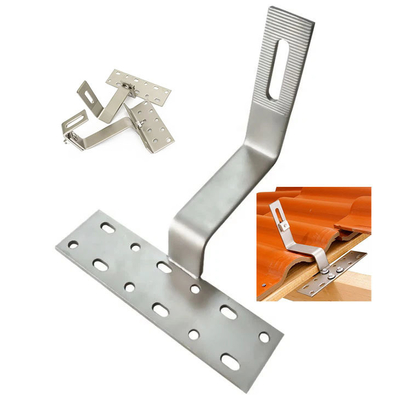 Piastrelle di tetto solari anodizzate Aggancio fotovoltaico per piastrelle solari Accessoiri PV Aggancio per bracciale di montaggio solare sul tetto di piastrelle