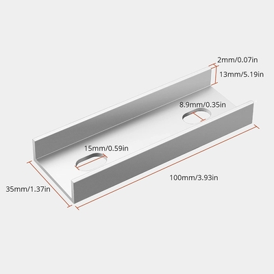 Connessione di montaggio mini-rail a energia solare in argento naturale