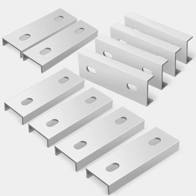 Connessione di montaggio mini-rail a energia solare in argento naturale