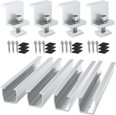 Connessione di montaggio mini-rail a energia solare in argento naturale