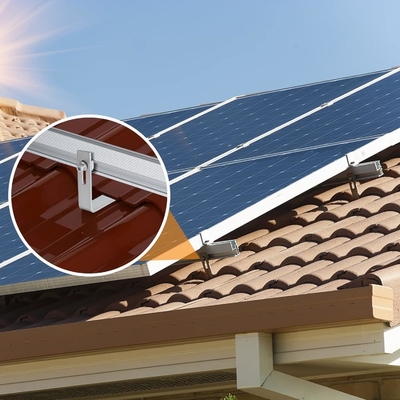 Sistema di montaggio del pannello solare in piastrelle di alluminio con gancio anodizzato per il tetto