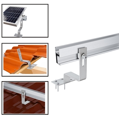 Metallo tetto pannello solare montaggio bracket naturale alluminio tetto gancio per il vento carico 60m/s