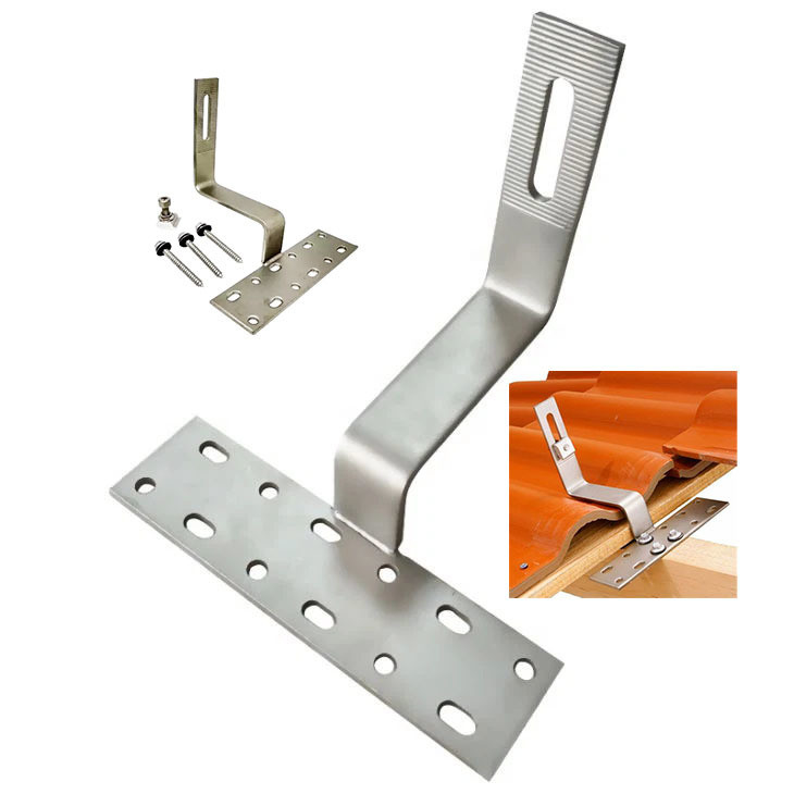 Piastrelle di tetto solari anodizzate Aggancio fotovoltaico per piastrelle solari Accessoiri PV Aggancio per bracciale di montaggio solare sul tetto di piastrelle