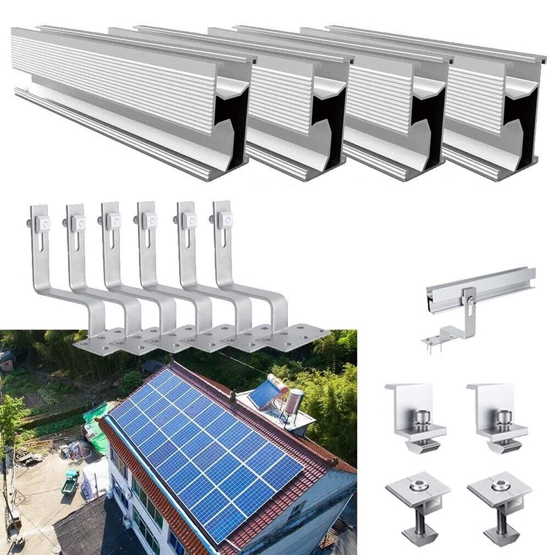 Installazione di pannelli fotovoltaici solidi e senza problemi con kit di rotaie in alluminio anodizzato