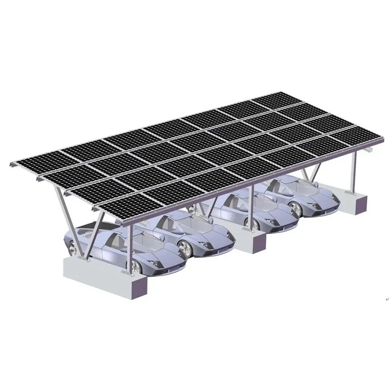Struttura del sistema fotovoltaico in alluminio garage portatile pannello solare BIPV tetto