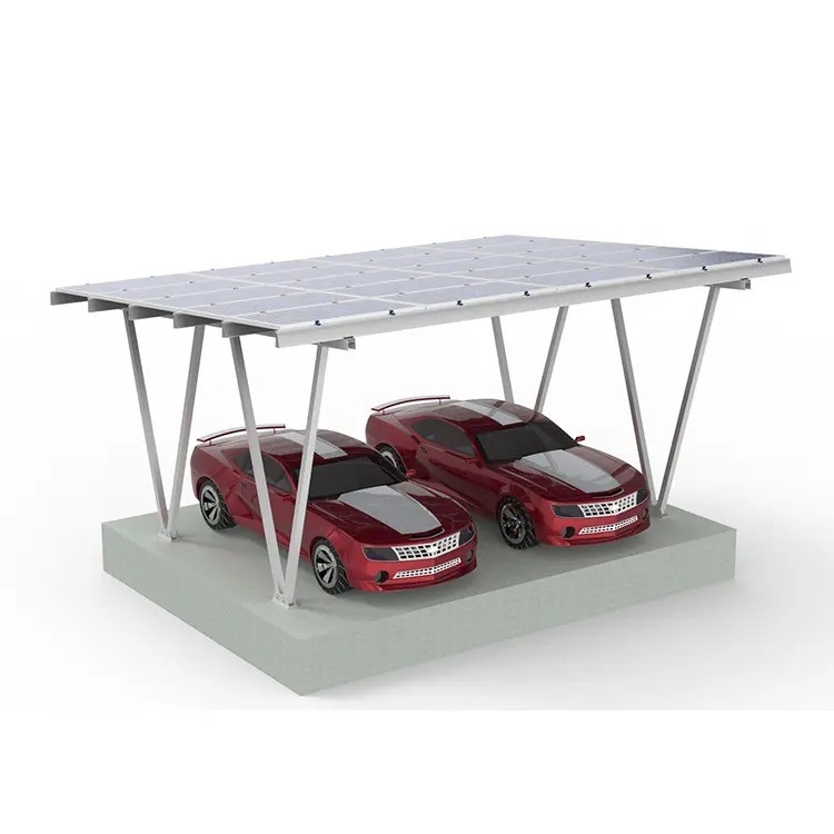 Angolo di inclinazione regolabile 0-60 gradi Carport solare anodizzato per pannelli fotovoltaici