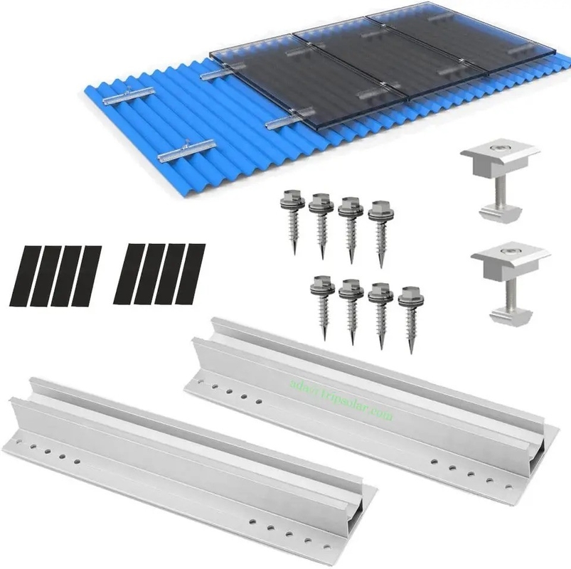 Supporti per il montaggio di pannelli solari per tetto in metallo con certificato ISO9001/CE/AS/NZS 1170/TUV
