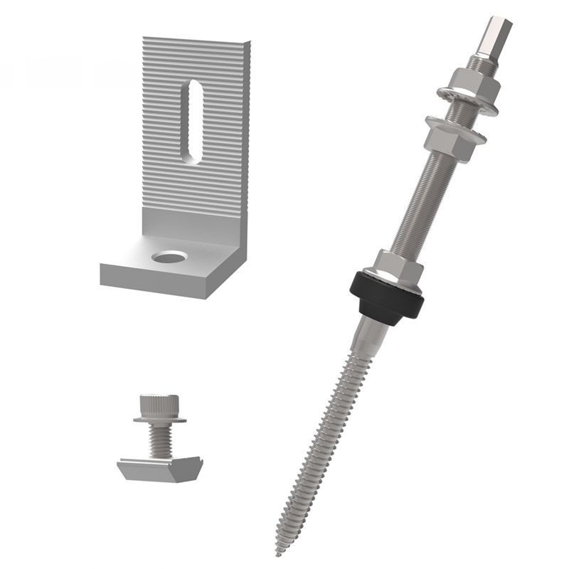 Kit di bulloni per appendiabiti di montaggio solare con finitura anodizzata per piastrelle di tetto certificato ISO9001/CE