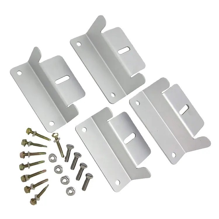 Kit di supporto per il montaggio del pannello solare galvanizzato a caldo con argento naturale o nero per il sistema RV